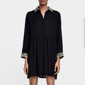 Zara Python Trim  Snake Print Dress, size Large